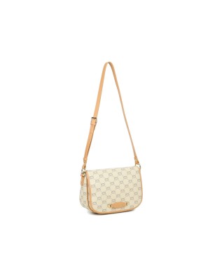 Braccialini - Borsa a tracolla con patta in pelle stampata Monogram 2