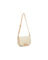 Braccialini - Borsa a tracolla con patta in pelle stampata Monogram