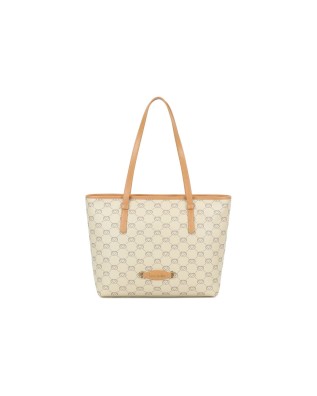  Braccialini - Borsa a spalla shopping in pelle stampata