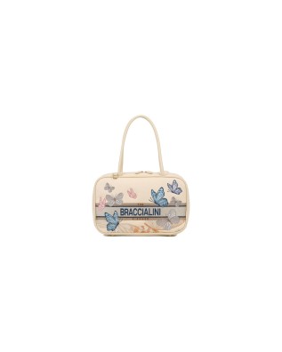  Braccialini - Borsa bauletto con due manici e tracolla in