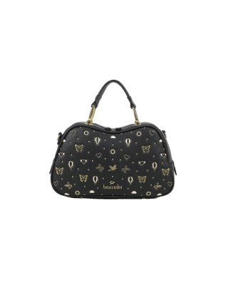  Braccialini - Borsa bauletto in simil pelle con borchie e 2