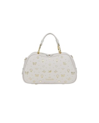 Braccialini - Candy faux leather satchel bag with studs...