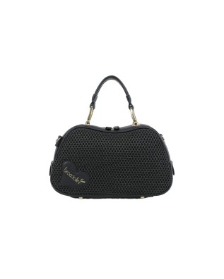  Braccialini - Borsa bauletto a tracolla in tessuto intrecciato