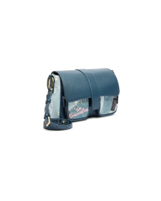  Braccialini - Borsa a tracolla in simil pelle e tessuto denim 2