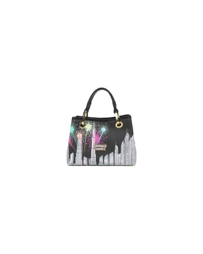 Braccialini - Borsa a mano in similpelle con doppi manici Bugs Bunny Cartoline