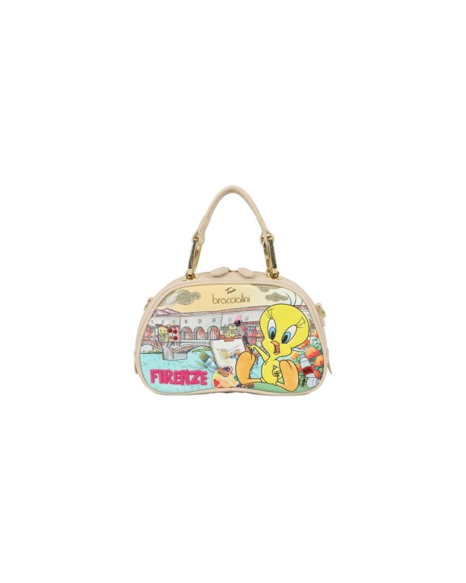 Braccialini - Borsa a mano bauletto in simil pelle Titti Cartoline LT