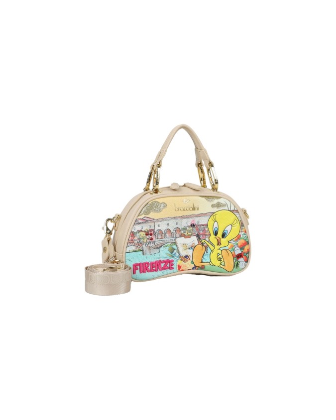 Braccialini - Borsa a mano bauletto in simil pelle Titti Cartoline LT