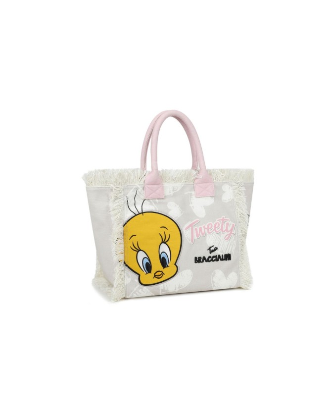 Braccialini - Tote bag in tessuto canvas stampa Titti Summer Special LT