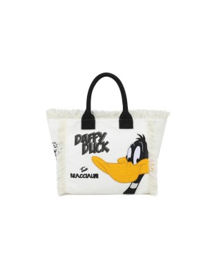 Braccialini - Tote bag in canvas con stampa Duffy Duck Summer Special LT