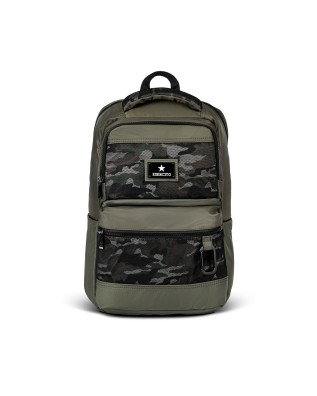  Esercito - Zaino con Tasca Frontale Porta Pc 14" in Nylon Tg.