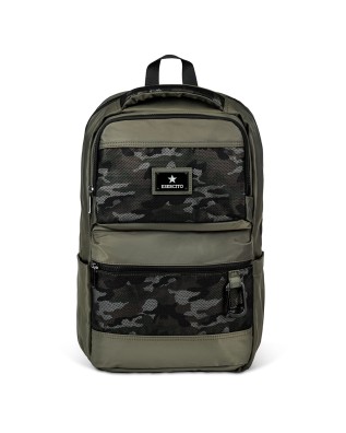 Esercito - Nylon Backpack with Front Pocket for a 15"...