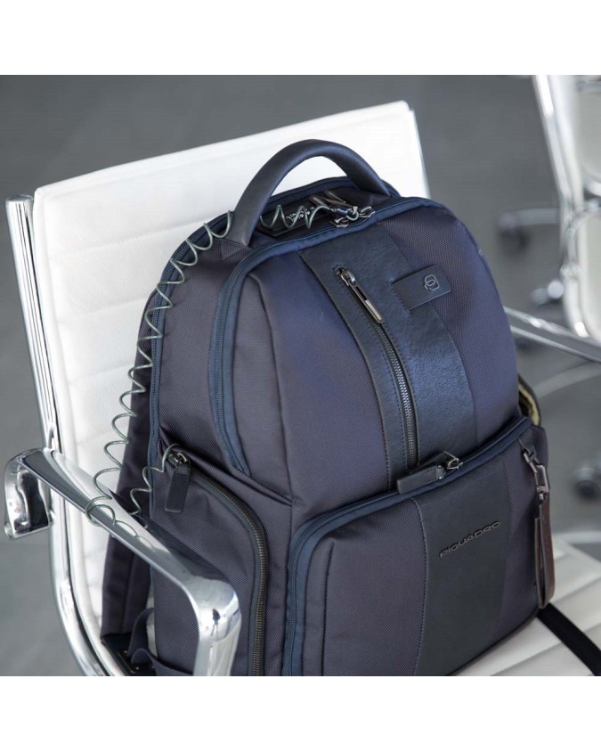 Piquadro Zaino iconico all-tech in pelle Brief - Grigio/Nero -  CA4550BRBM/GRN | Studioarch.com