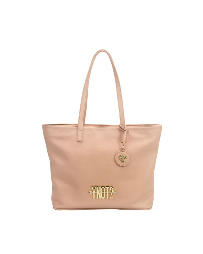 Ynot - Borsa shopping in ecopelle con due manici e charm Lovers