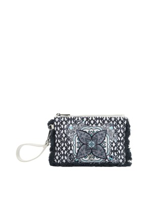 Ynot - Clutch donna piccola in canvas polsino laterale Samoa