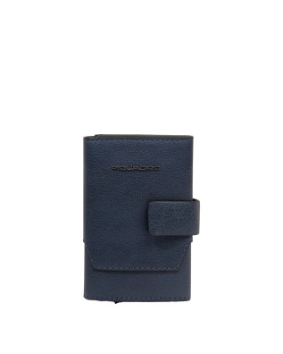 Piquadro - Solm Automatic Men's Metal and Leather Card...
