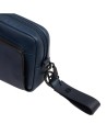 Piquadro - Two-compartment leather clutch with a removable AEL handle