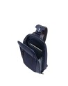 Piquadro - Men's single-shoulder backpack with iPad® compartment, made of recycled fabric and Lyss leather