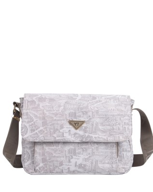  Ynot - Borsa a Tracolla Reporter in Nylon con Stampa Città Gum