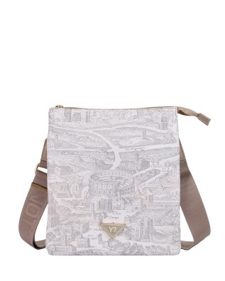 Ynot - Women's Nylon Shoulder Bag with "Città Gum" Print