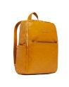 Piquadro – Blue Square Women's Leather Backpack with Two Compartments for a 14-inch Laptop