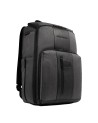 Piquadro - Brief 15.6" Laptop Travel Backpack in Leather and Fabric