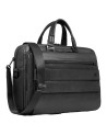 Piquadro - Solm leather briefcase with two handles, designed to hold a 15.6-inch laptop