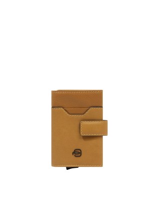  Piquadro - Portacarte uomo automatico in metallo e pelle