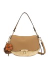 Ynot - Women's Shoulder Bag, Size XS, with Straw-Effect Flap, Malindi