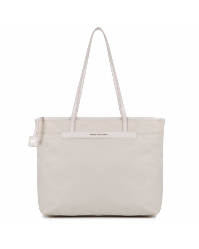 PIQUADRO - Shopping bag in pelle e tessuto - Beige - BD4010S91/BE su  Studioarch