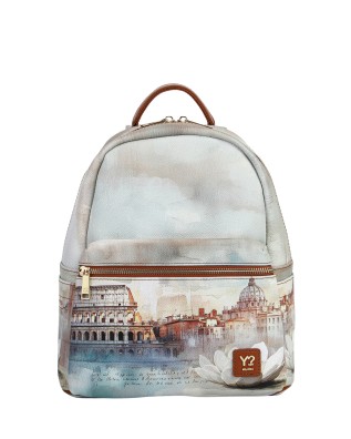 Ynot - Women's Faux Leather Backpack with Front Pocket and City