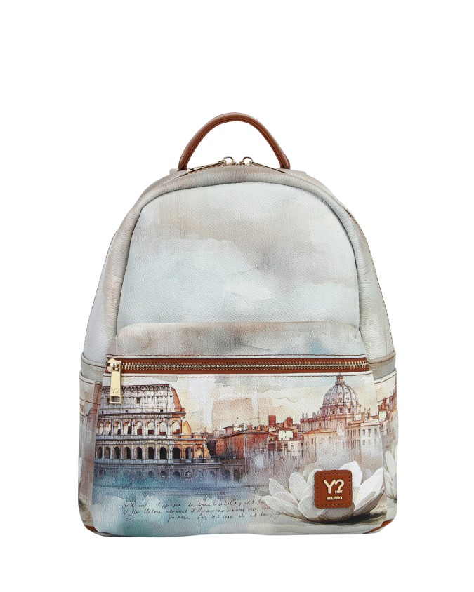 Ynot - Women's Faux Leather Backpack with Front Pocket and City