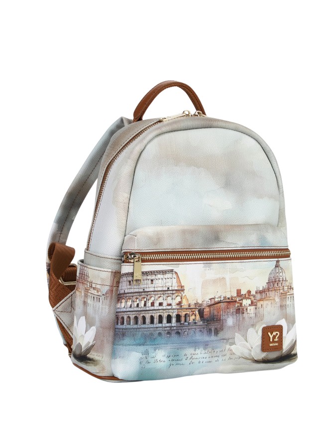 Ynot - Women's Faux Leather Backpack with Front Pocket and City
