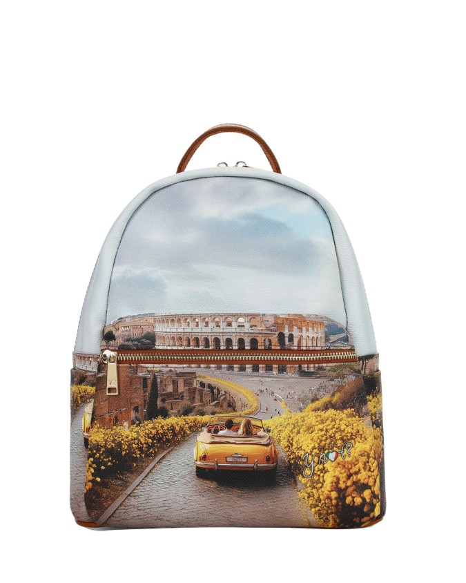 Ynot - Women's Faux Leather Backpack with Front Pocket and City