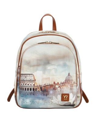 Ynot – Damenrucksack mit Außentasche aus Kunstleder mit...