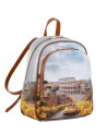 Ynot - Women's Backpack with External Pocket in Faux Leather with City Print by Yesbag