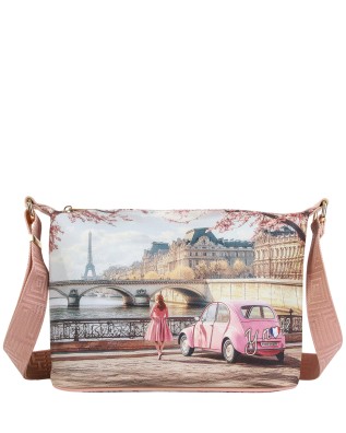 Ynot - Size S Hobo Bag in Faux Leather with "Città" Print...