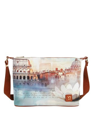  Ynot - Borsa Hobo Tg. L in Ecopelle Stampa Città Yesbag