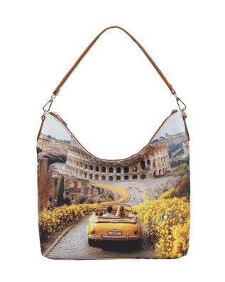  Ynot - Borsa a Spalla Hobo in Ecopelle con Manico Singolo