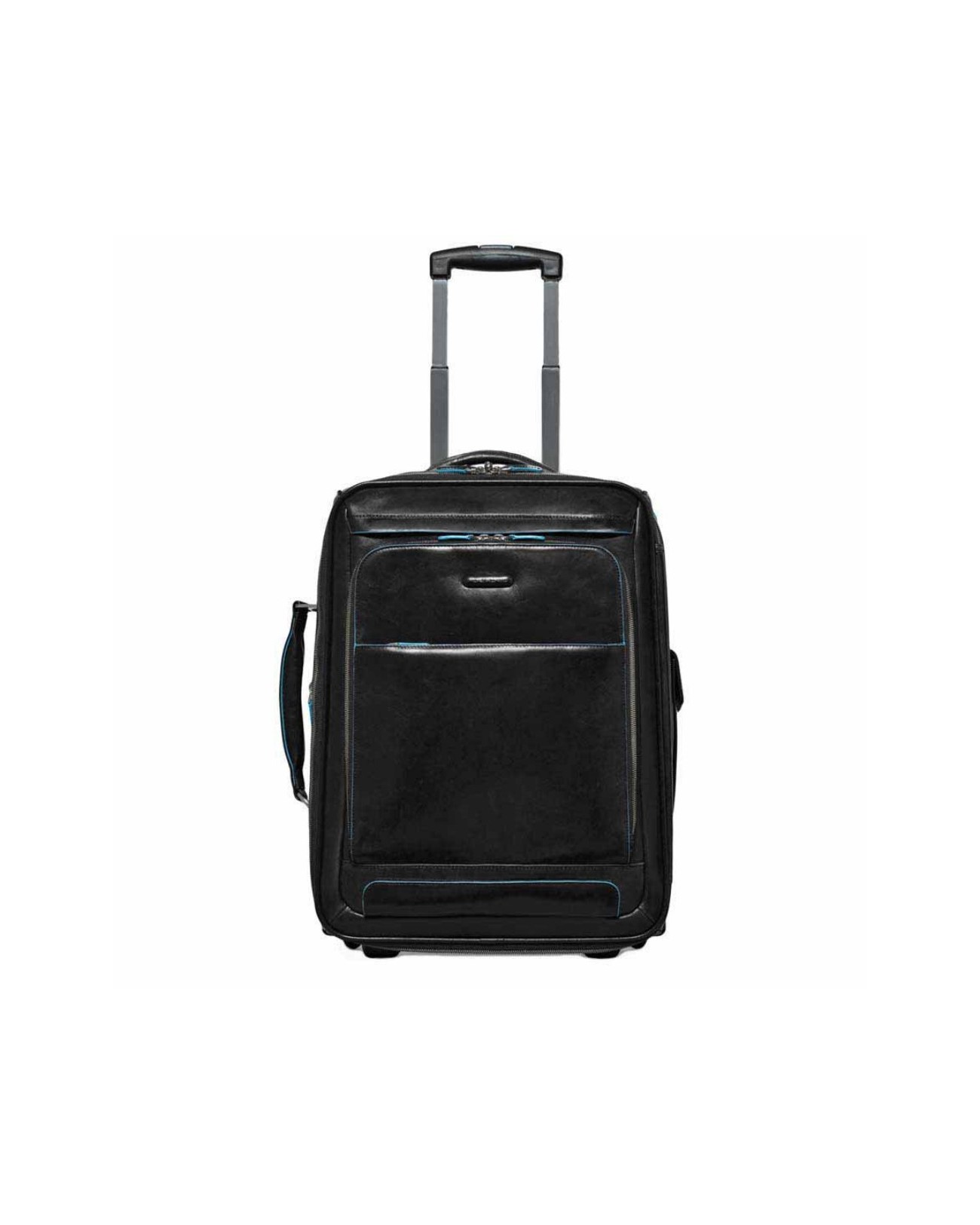 PIQUADRO - Trolley cabina con portabiti e porta pc in pelle - Nero -  BV2768B2/N