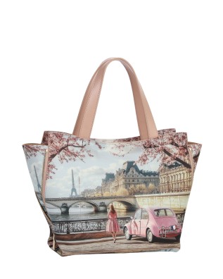  Ynot - Tote Bag Tg. M in Ecopelle Stampa Città Yesbag 2