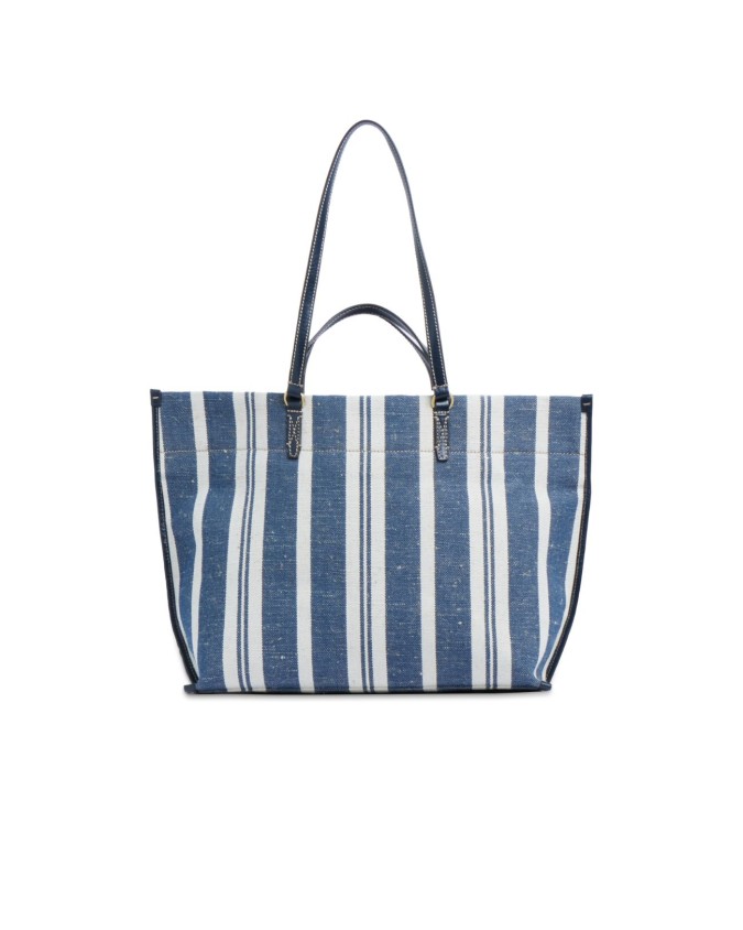 The Bridge - Borsa shopper in pelle e tessuto Luna