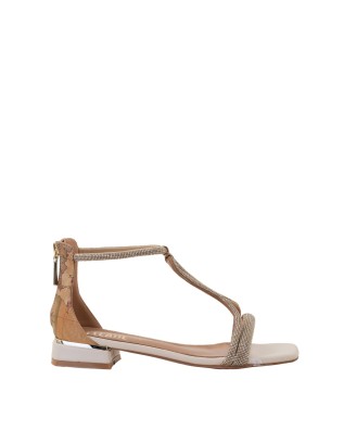 Alviero Martini Prima Classe - Sandali donna in tessuto effetto nappa