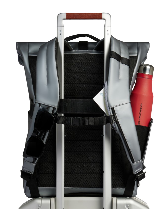  Piquadro - Zaino Roll-Top Porta Pc 15.6'' in Tessuto