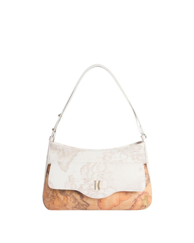 Alviero Martini Prima Classe - Borsa sottospalla in tessuto Geo White Geo Mix