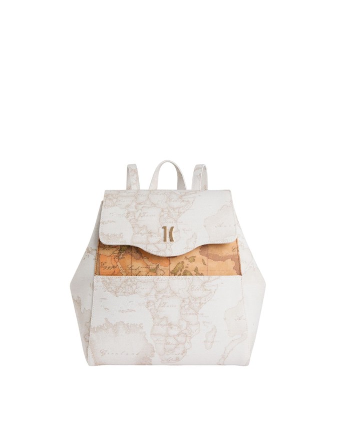 Alviero Martini Prima Classe - Zainetto donna in tessuto Geo White Mix