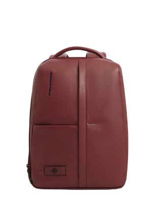 Piquadro - Expandable men's leather backpack with a 14"...