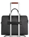 Piquadro - 2-compartment 15.6-inch laptop bag in leather and fabric, "Brief 2"