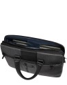 Piquadro - 2-compartment 15.6-inch laptop bag in leather and fabric, "Brief 2"