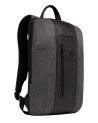 Piquadro - Slim fabric and leather backpack with expandable compartment for a 15.6-inch laptop