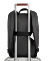 Piquadro - Slim fabric and leather backpack with expandable compartment for a 15.6-inch laptop